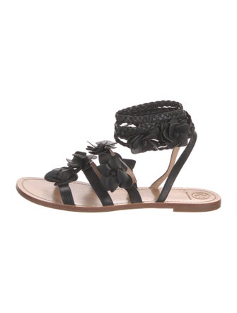Tory Burch Leather Braided Accents Gladiator Sandals