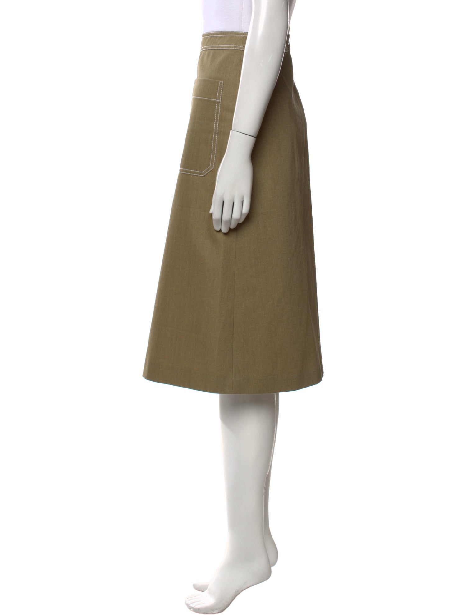 Tory Burch Whipstitch Trim Knee-Length Skirt