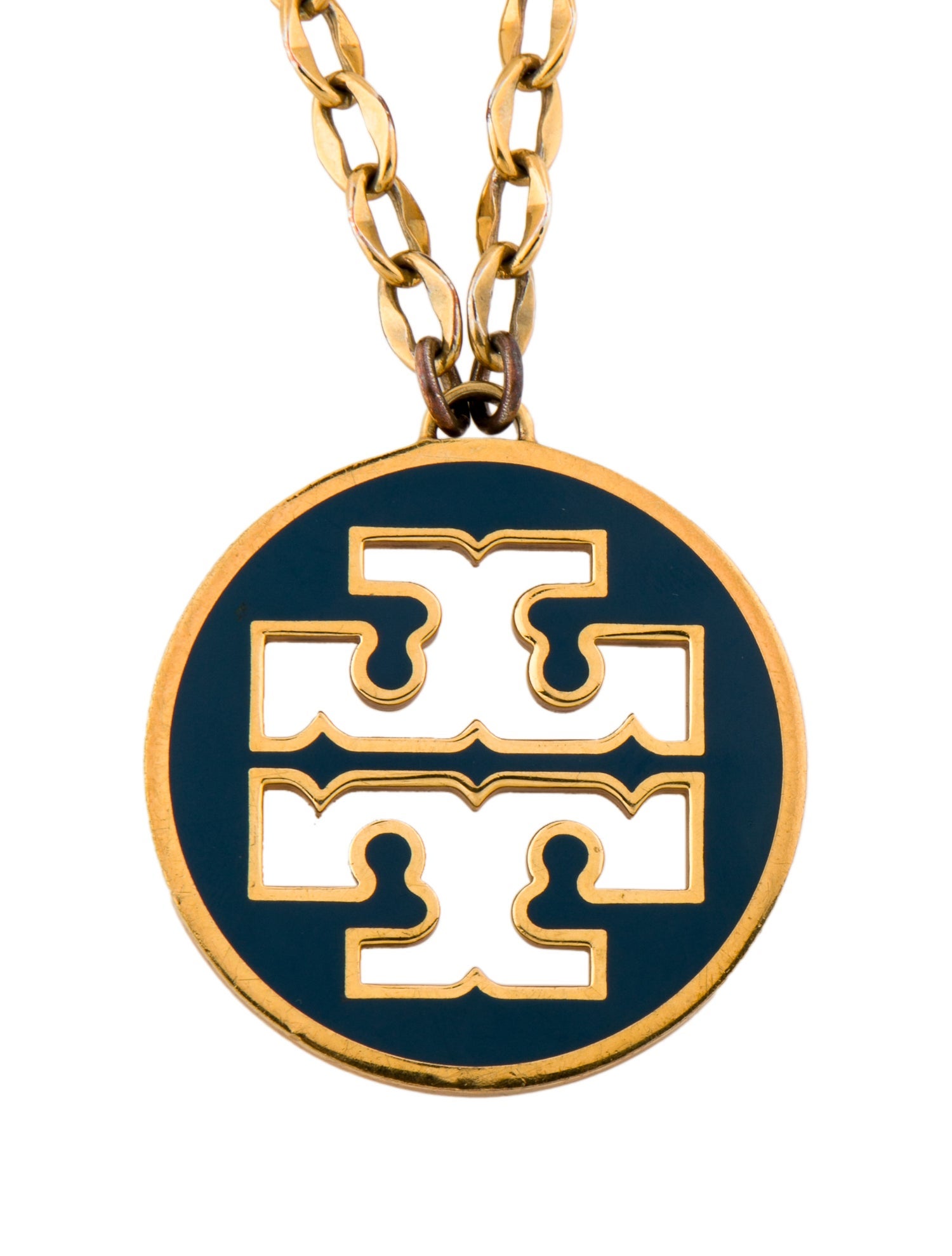 Tory Burch Enamel Logo Pendant Necklace