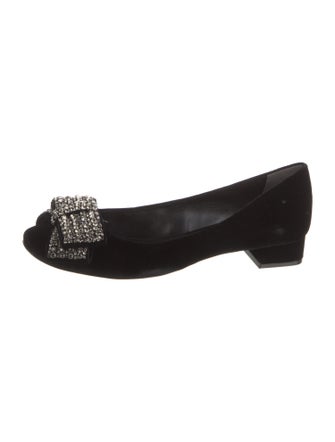 Tory Burch Velvet Crystal Embellishments Flats
