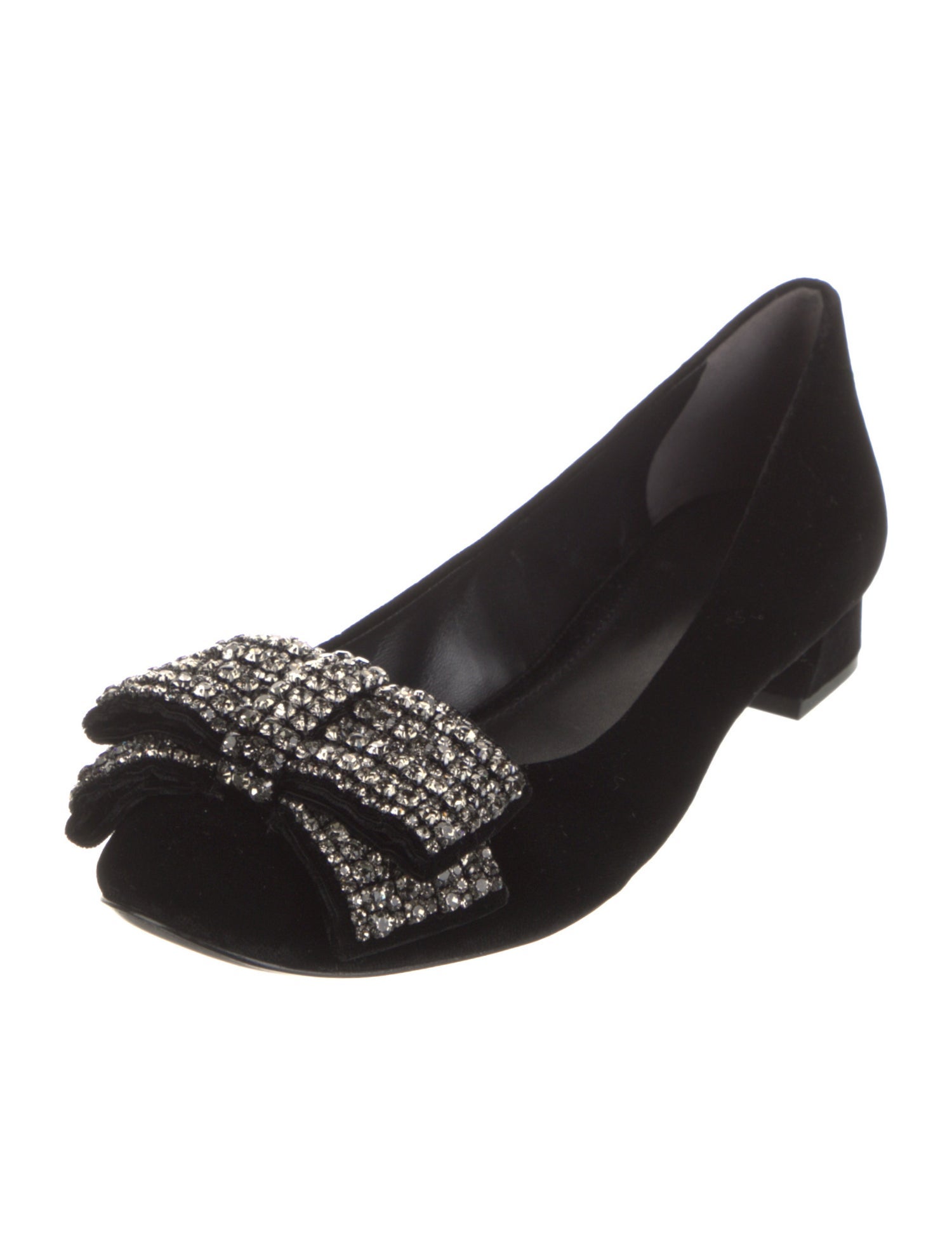 Tory Burch Velvet Crystal Embellishments Flats