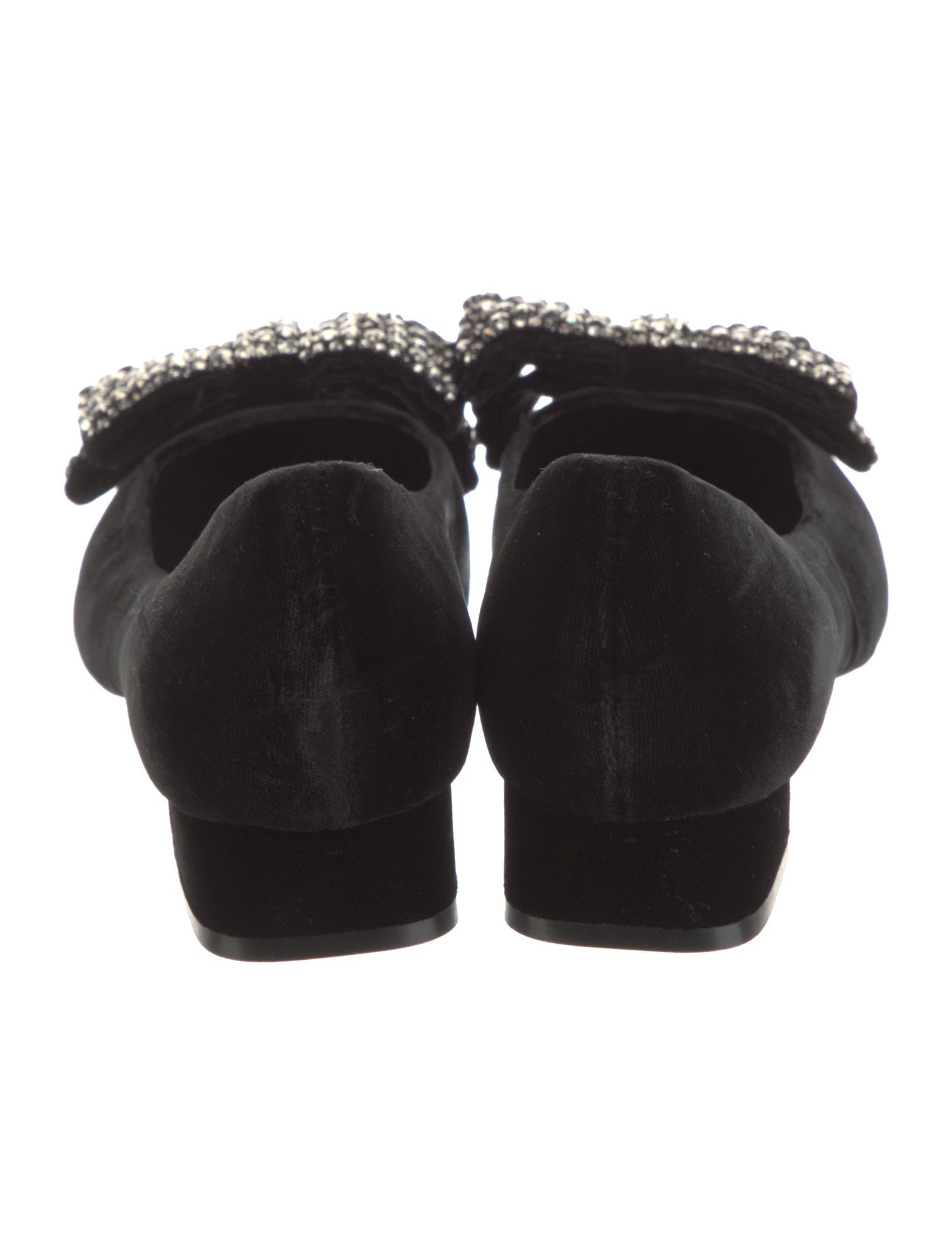 Tory Burch Velvet Crystal Embellishments Flats