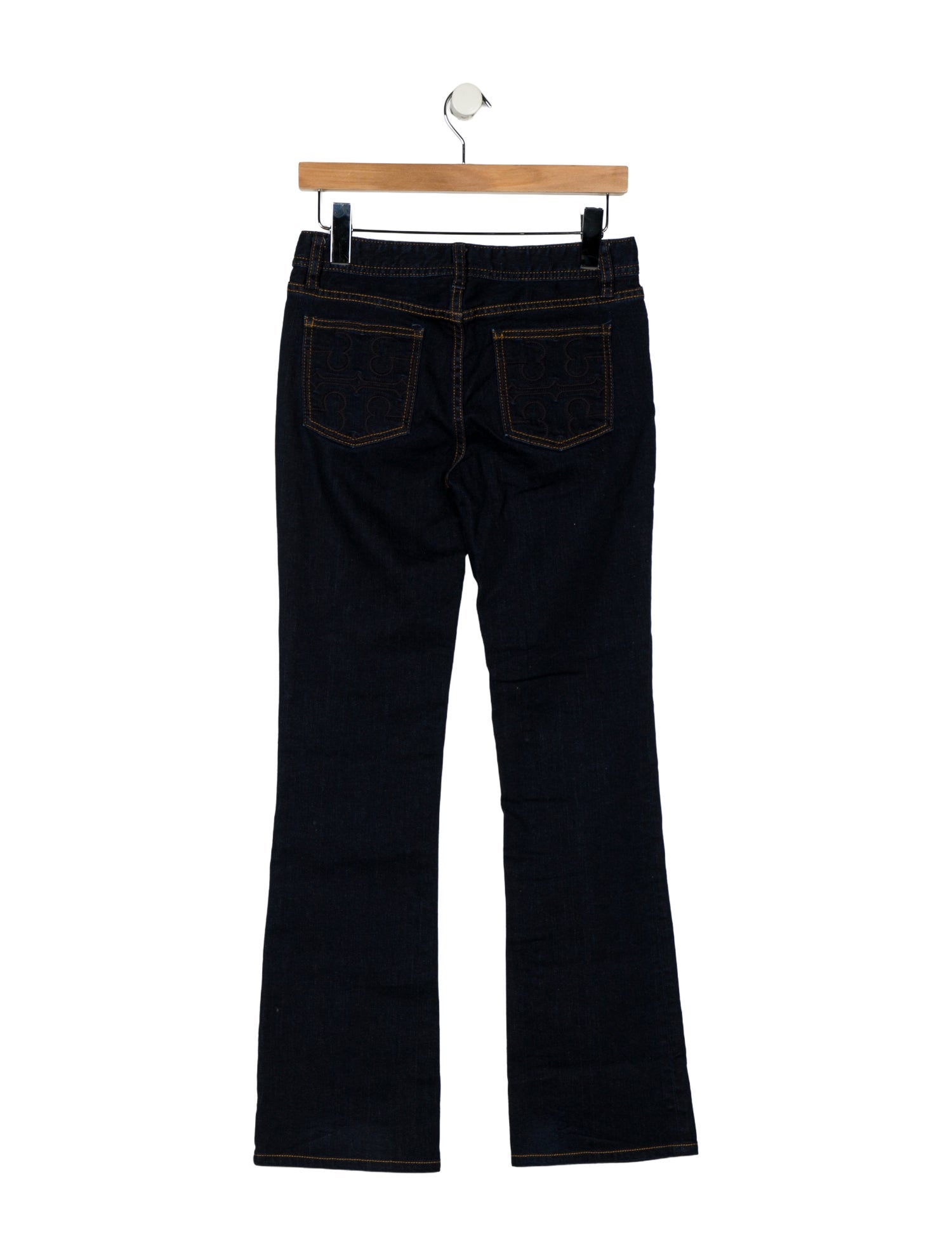 Tory Burch Mid-Rise Straight Leg Jeans