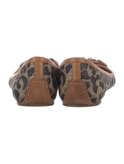Tory Burch Straw Animal Print Ballet Flats