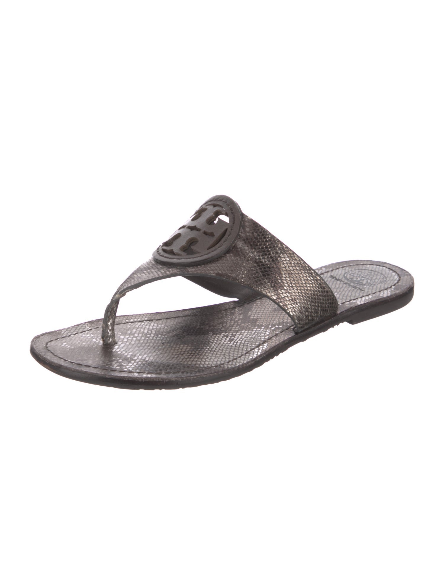 Tory Burch Snakeskin Slides