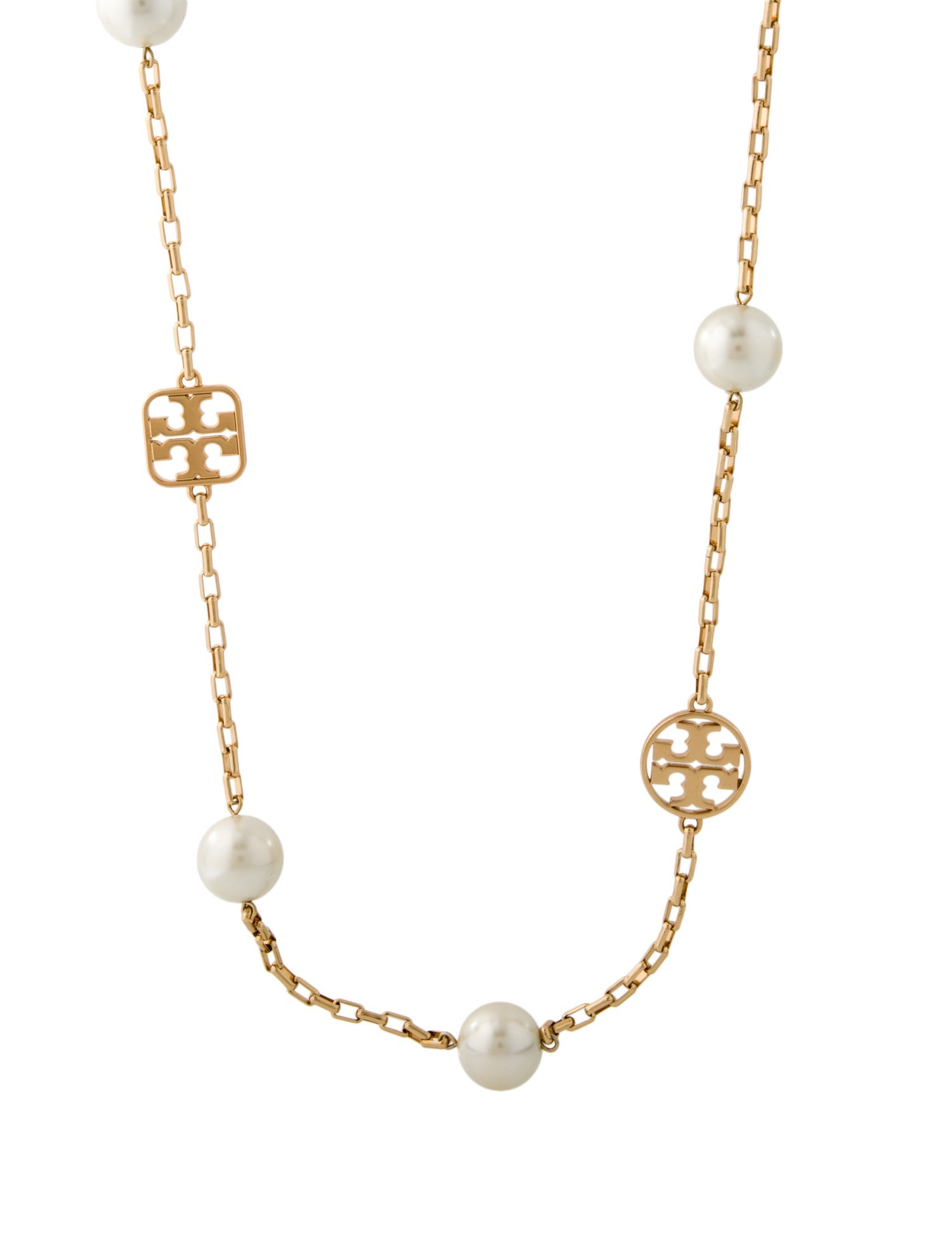 Tory Burch Faux Pearl Evie Extra Long Station Necklace