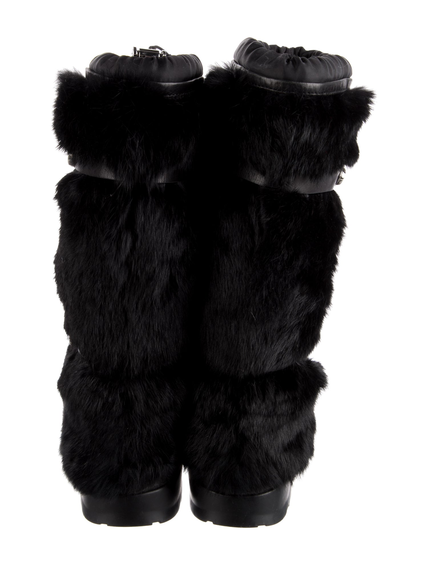 Tory Burch Fur Leather Trim Embellishment Snow Boots