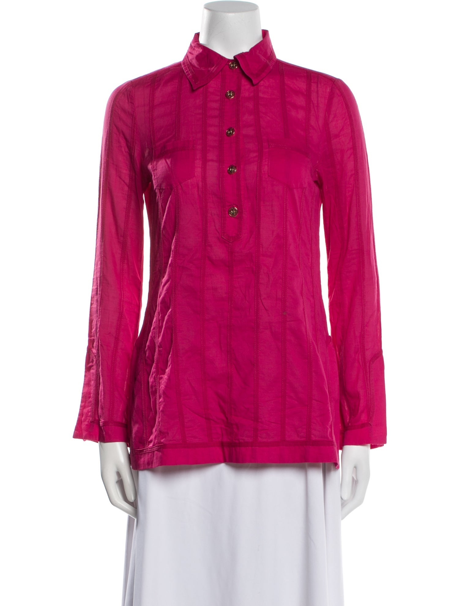 Tory Burch Long Sleeve Button-Up Top