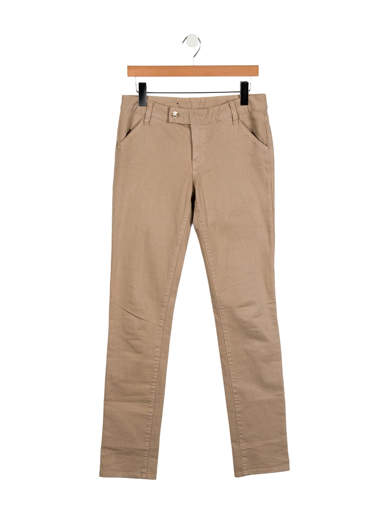 Tory Burch Mid-Rise Straight Leg Jeans