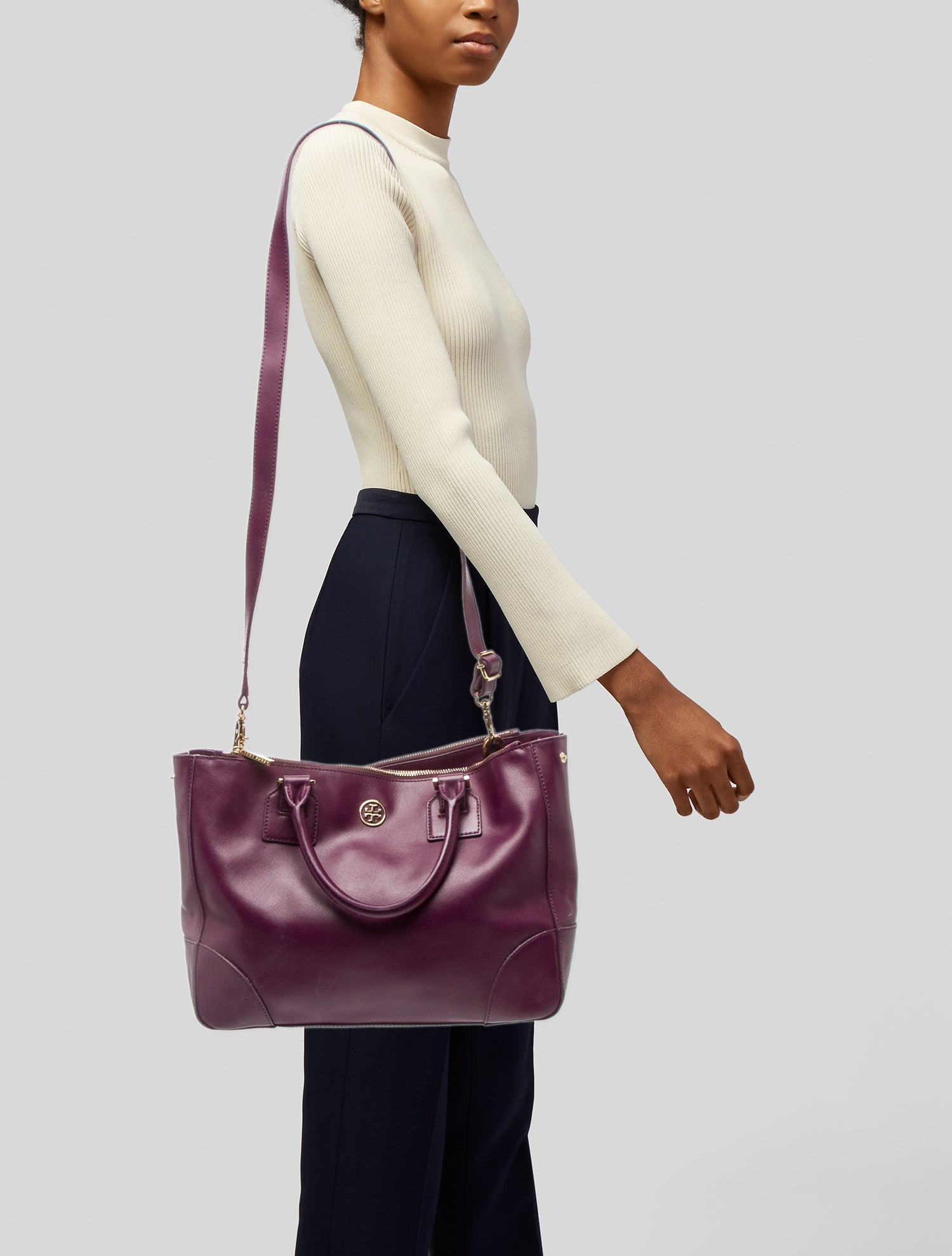 Tory Burch Saffiano Leather Top Handle Bag