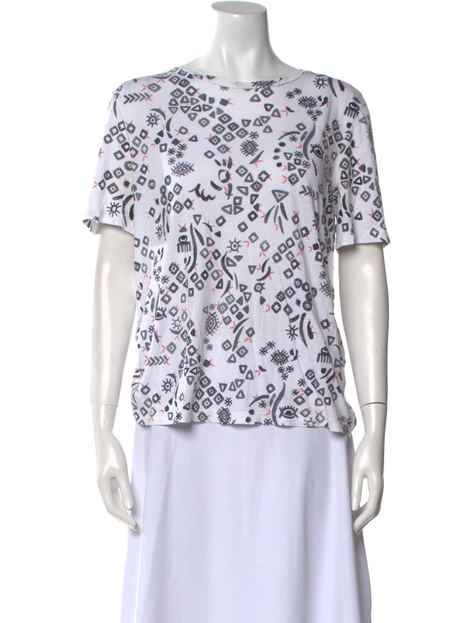 Tory Burch Printed Bateau Neckline T-Shirt