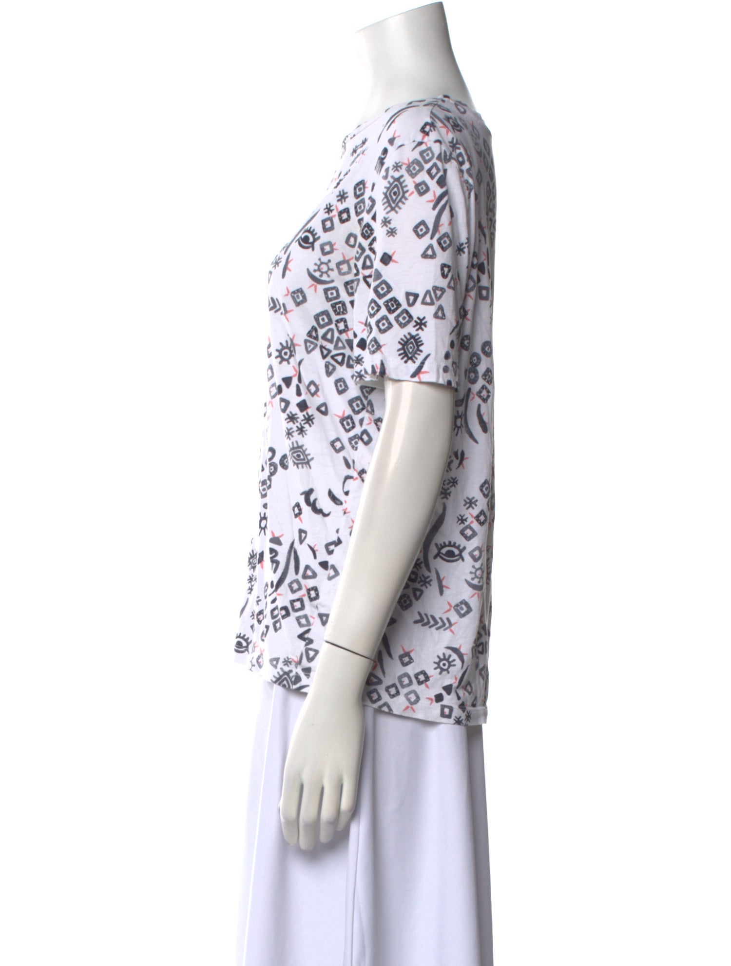 Tory Burch Printed Bateau Neckline T-Shirt