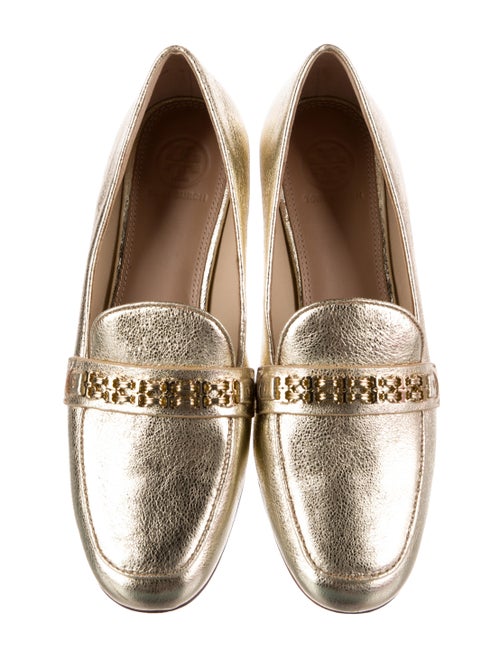 Tory Burch Leather Chain-Link Accents Loafers