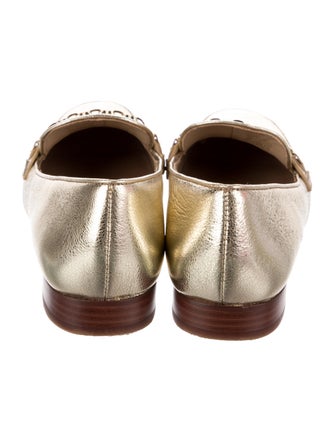 Tory Burch Leather Chain-Link Accents Loafers