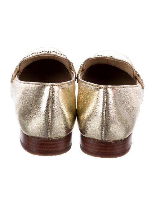 Tory Burch Leather Chain-Link Accents Loafers