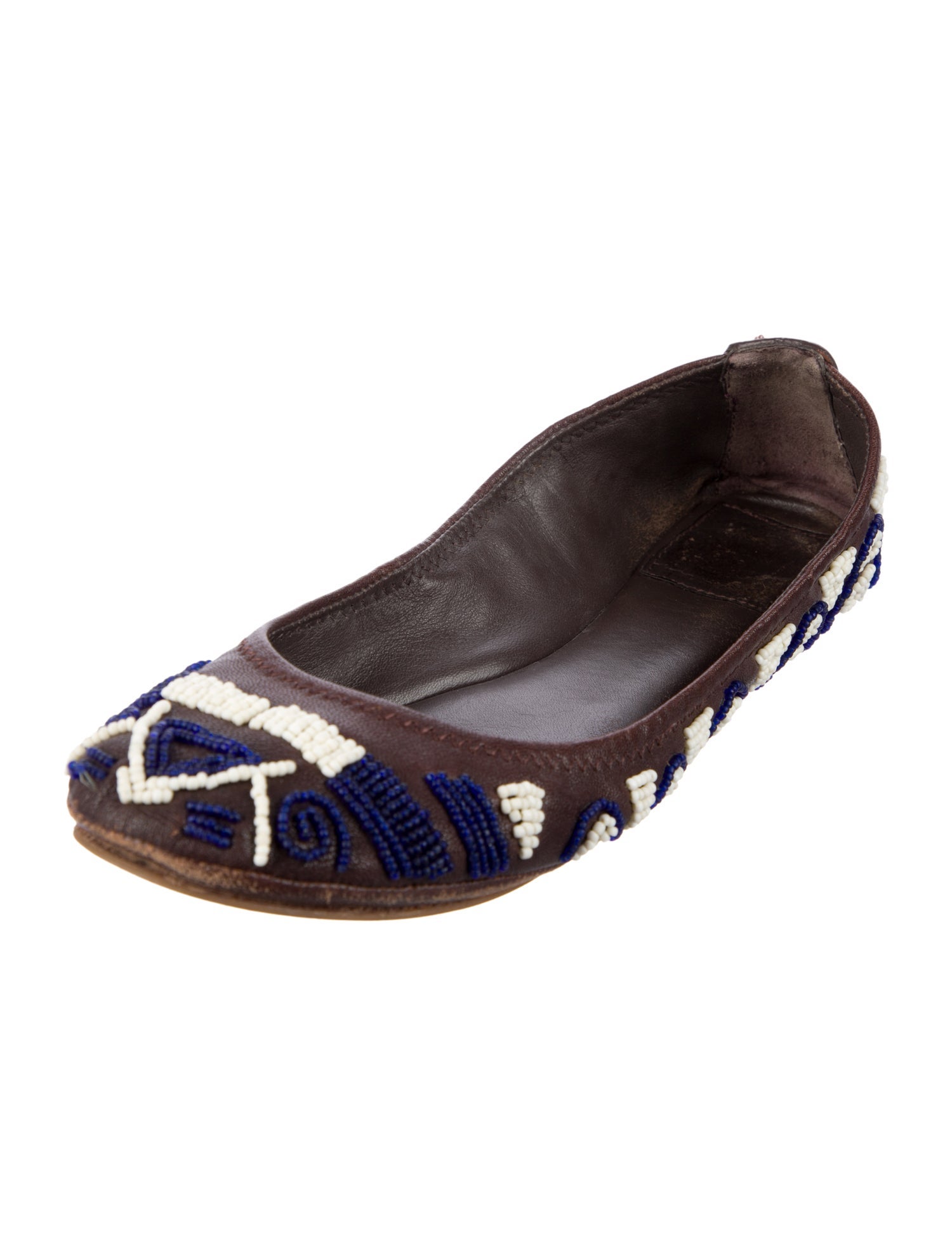 Tory Burch Leather Printed Ballet Flats
