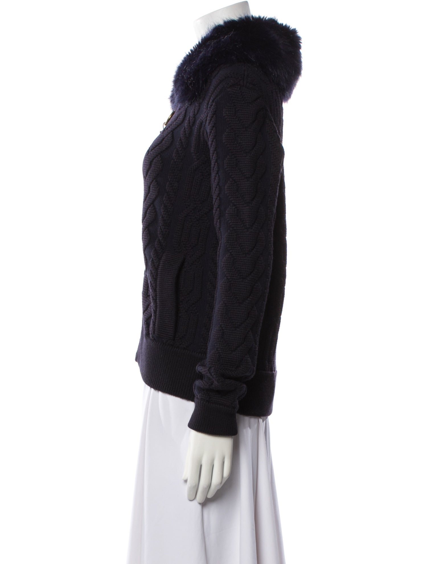 Tory Burch Merino Wool Faux Fur Jacket