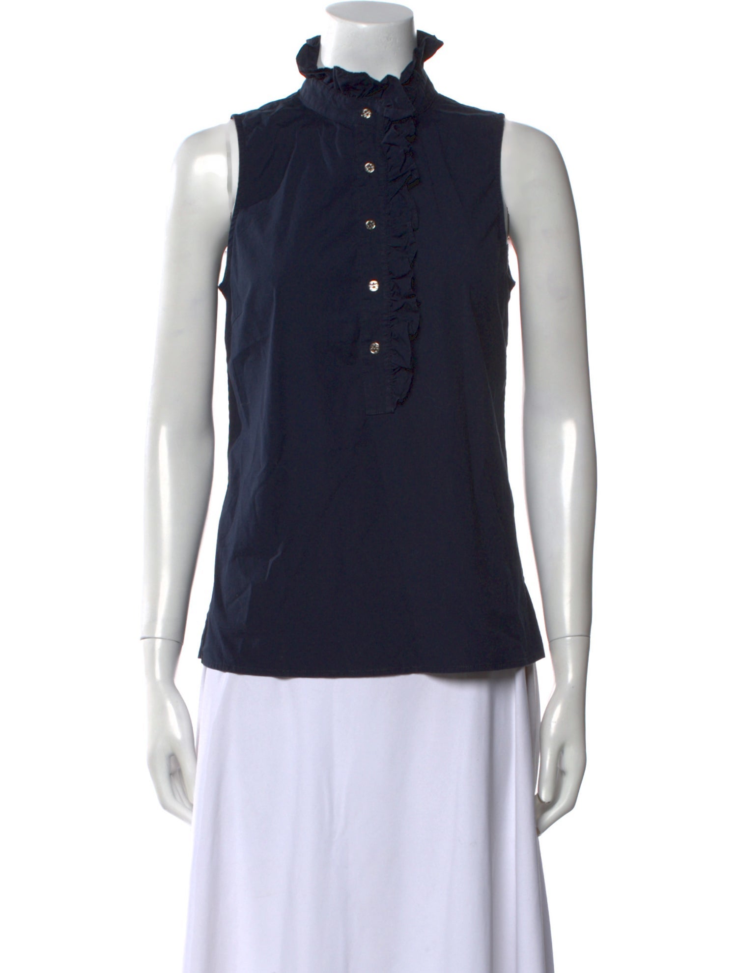 Tory Burch Mock Neck Sleeveless Top