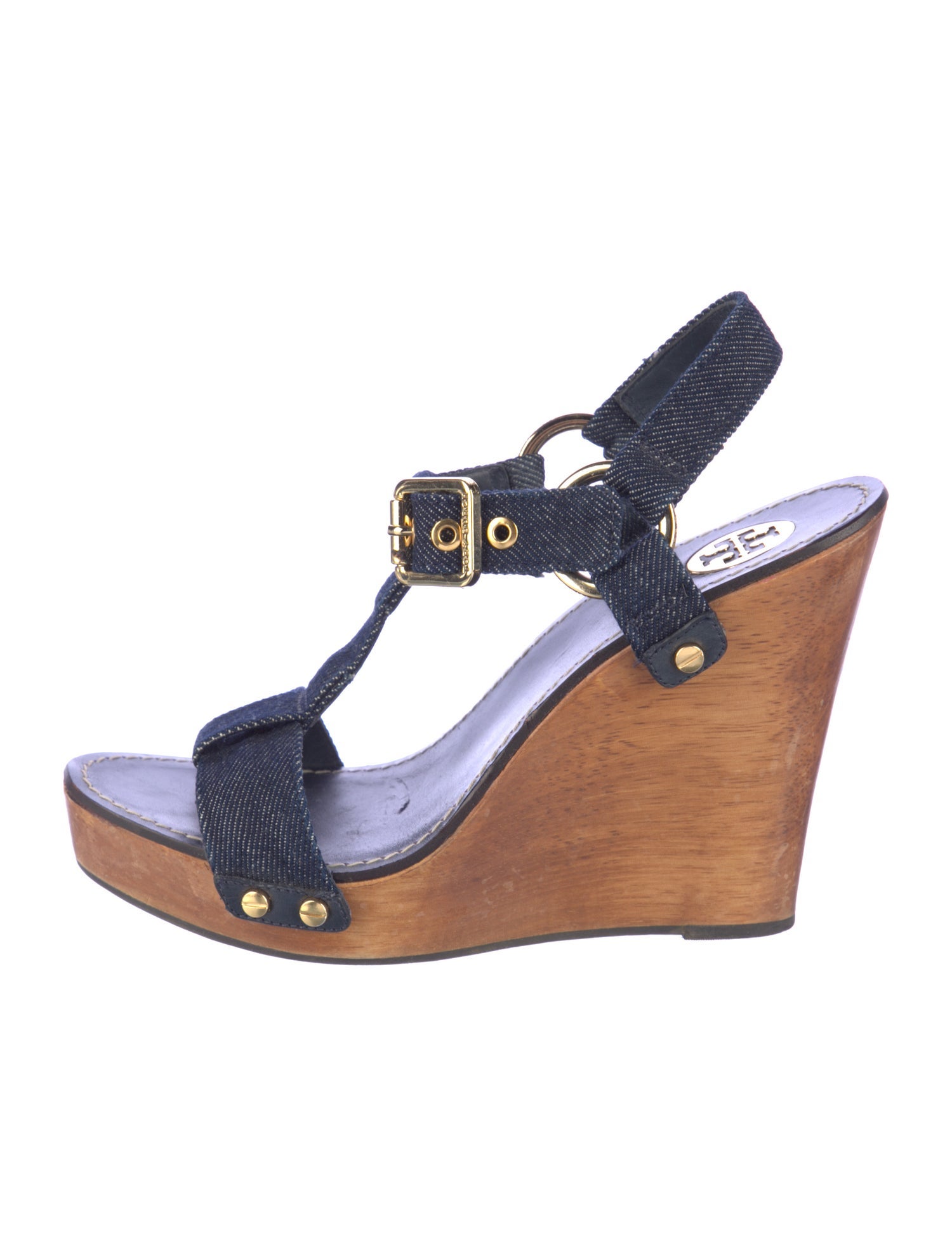 Tory Burch Denim T-Strap Sandals