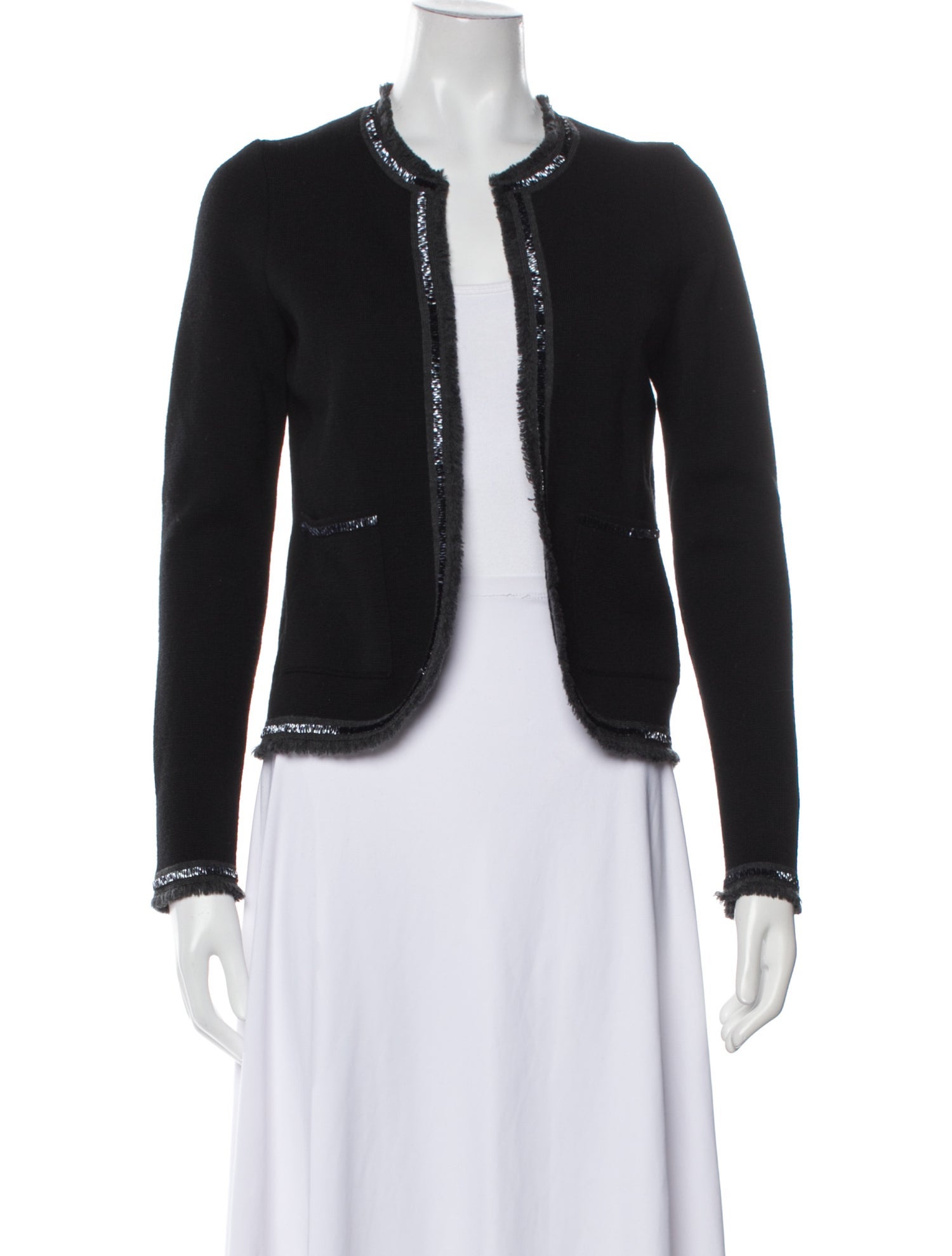 Tory Burch Merino Wool Open Front Sweater