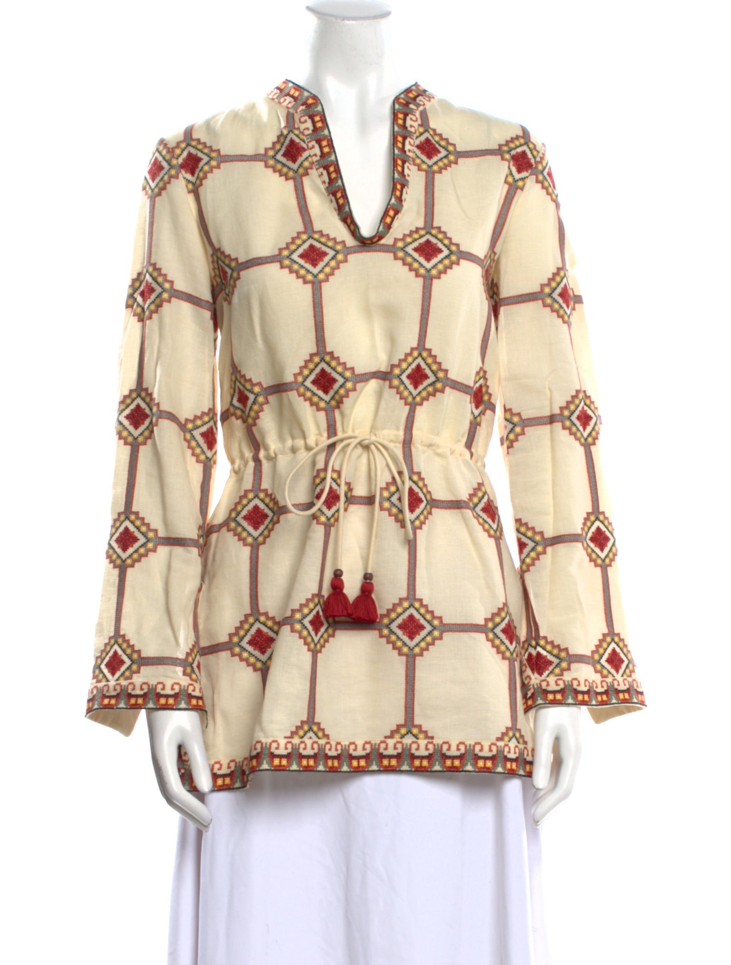 Tory Burch Linen Printed Blouse