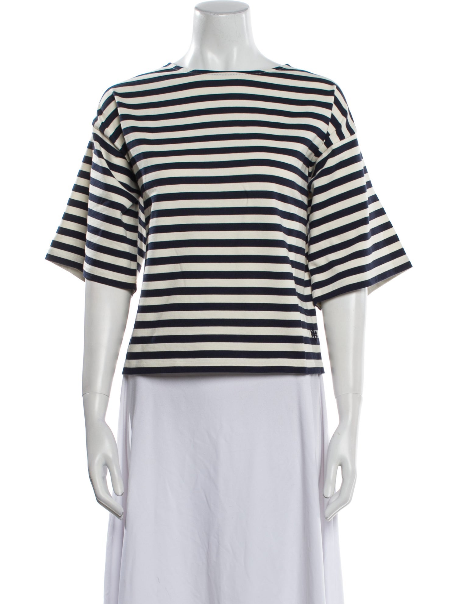 Tory Burch Striped Scoop Neck T-Shirt