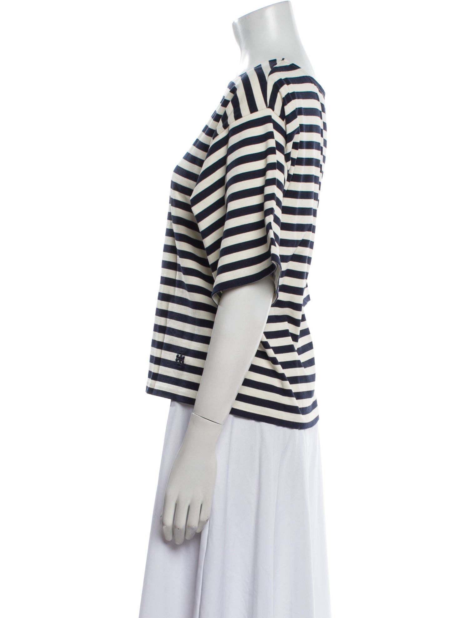 Tory Burch Striped Scoop Neck T-Shirt