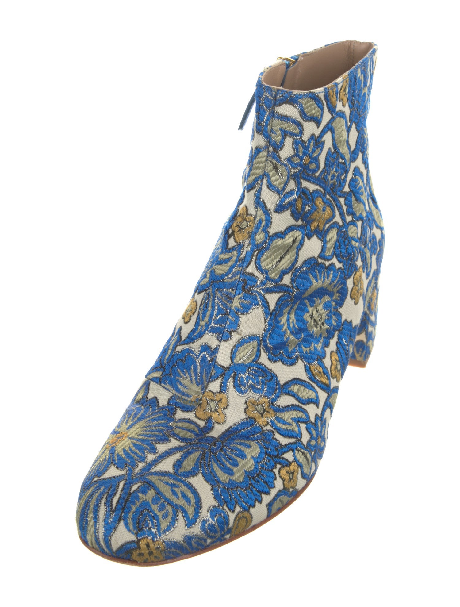Tory Burch Floral Print Embroidered Accent Boots