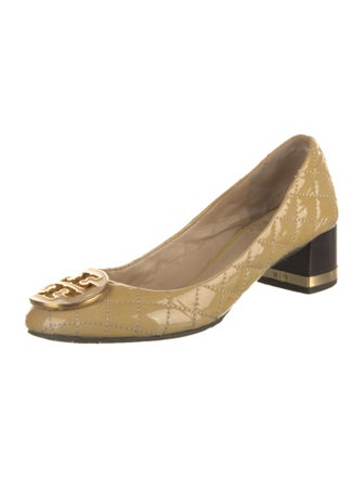 Tory Burch Quilted Pattern Patent Leather Pumps