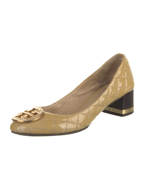 Tory Burch Quilted Pattern Patent Leather Pumps
