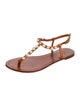 Tory Burch Leather Studded Accents T-Strap Sandals