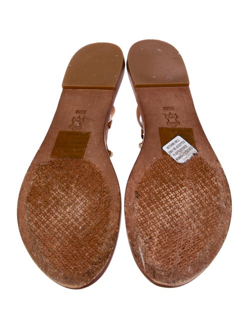 Tory Burch Leather Studded Accents T-Strap Sandals