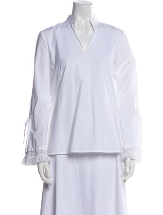 Tory Burch V-Neck Long Sleeve Blouse