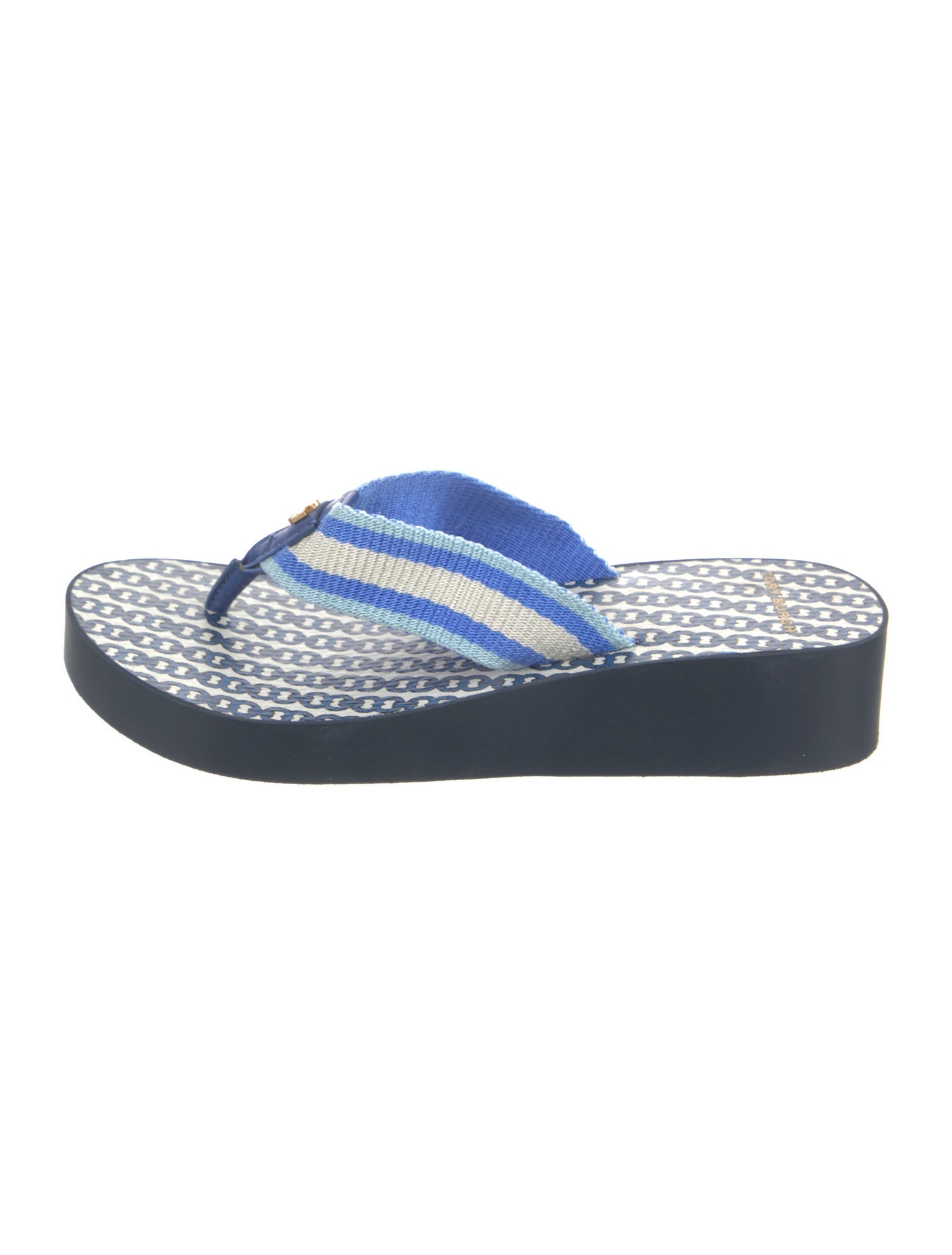 Tory Burch Rubber Striped Flip Flops