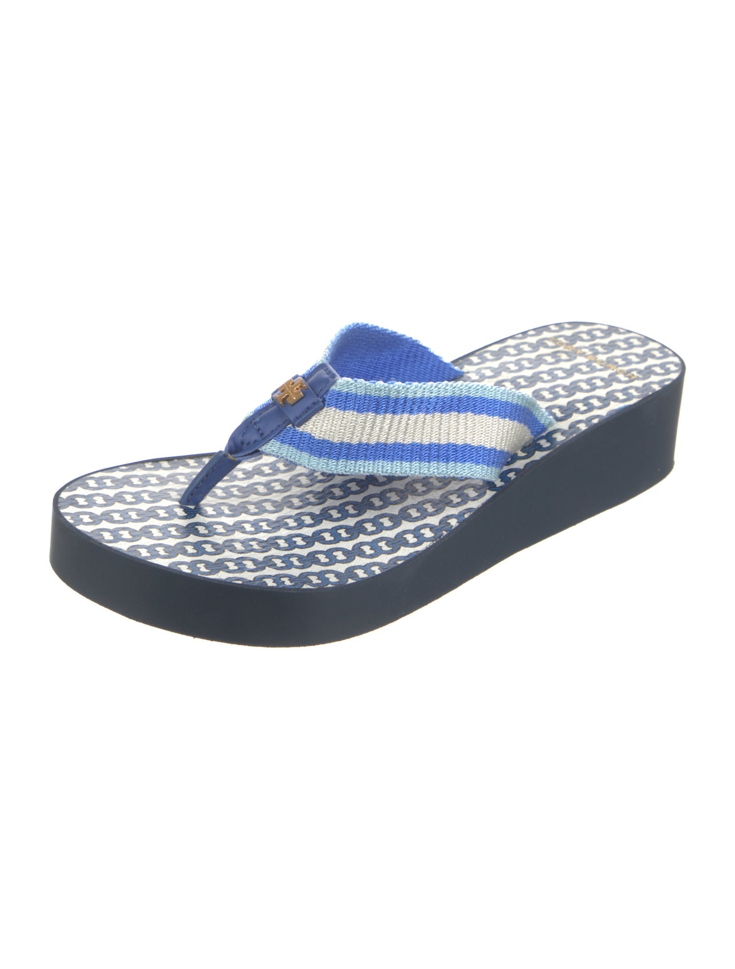 Tory Burch Rubber Striped Flip Flops