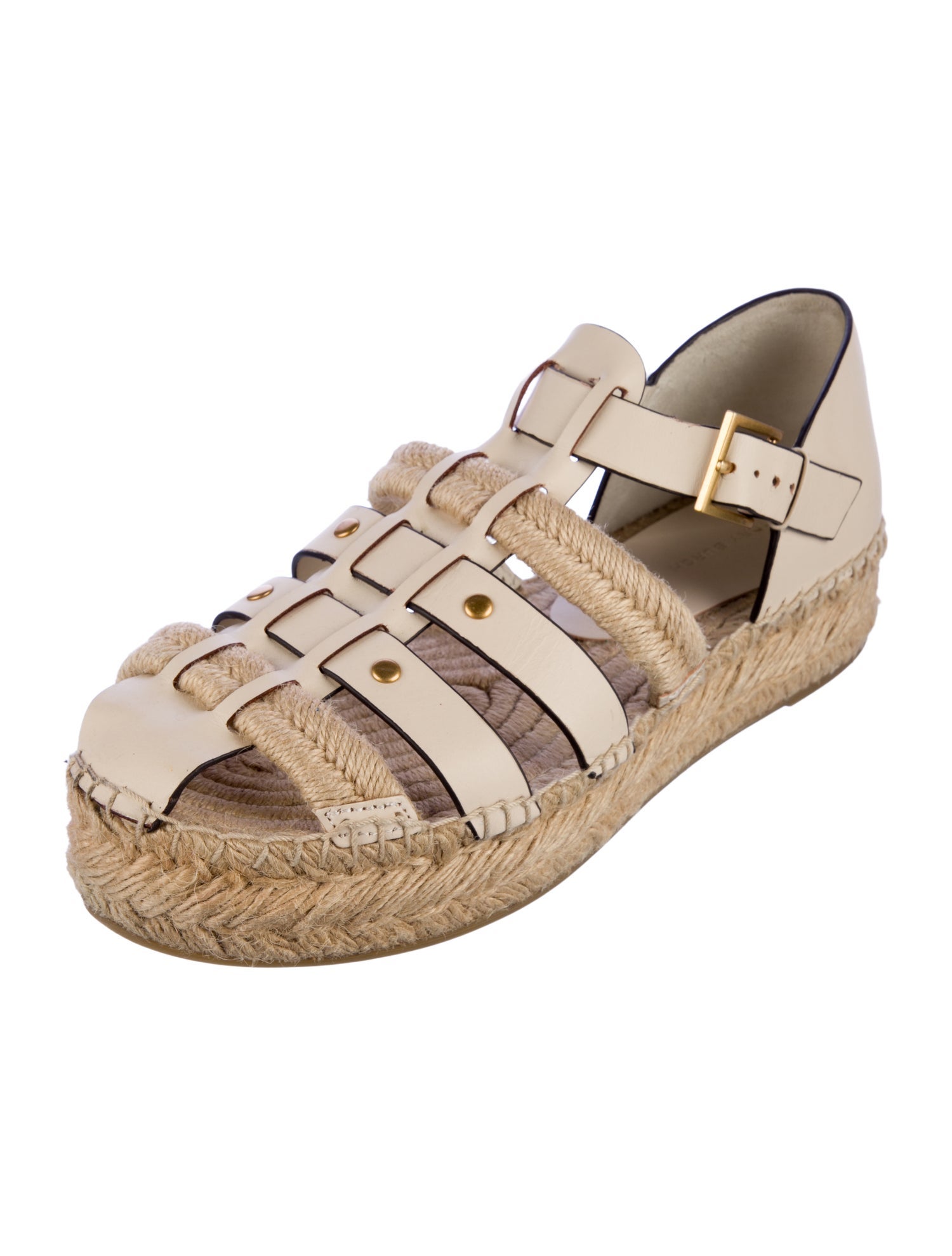 Tory Burch Leather Braided Accents Espadrilles