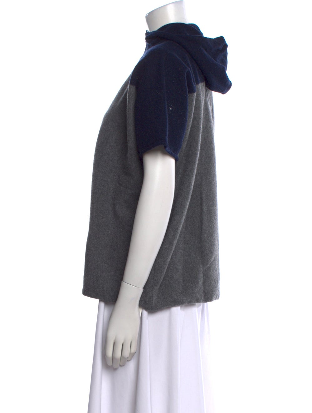 Tory Burch Pullover Grey Colorblock Pattern Short… - image 2