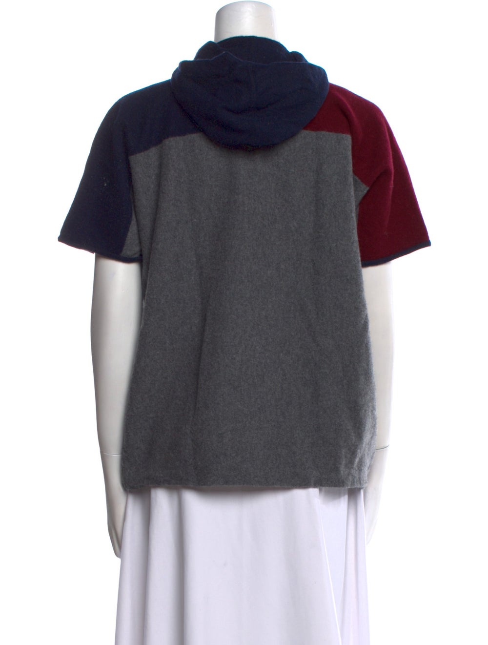 Tory Burch Pullover Grey Colorblock Pattern Short… - image 3