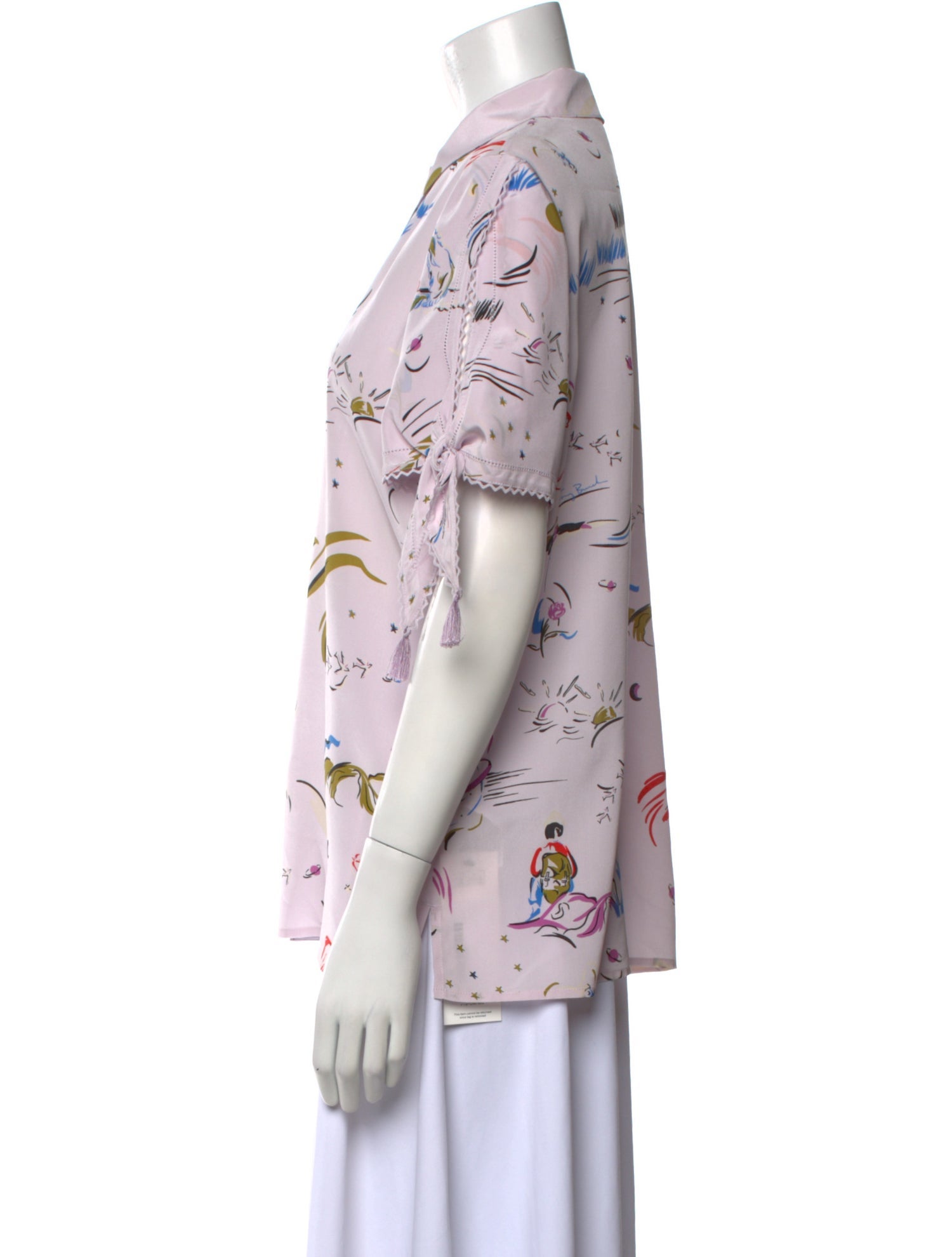 Tory Burch Silk Floral Print Button-Up Top