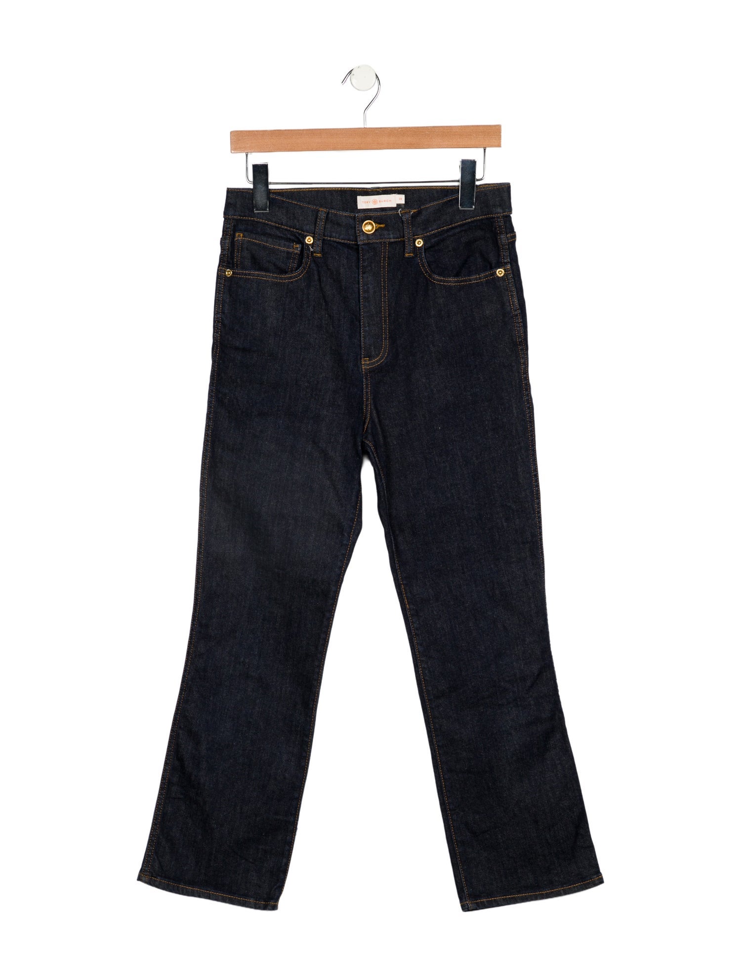 Tory Burch High-Rise Straight Leg Jeans