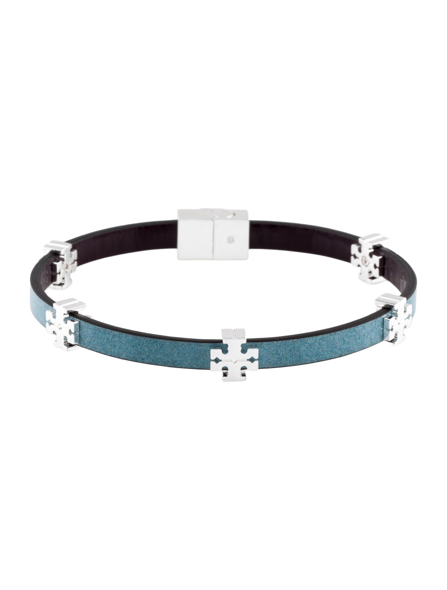 Tory Burch Leather & Crystal Eleanor Bio Wrap Bracelet