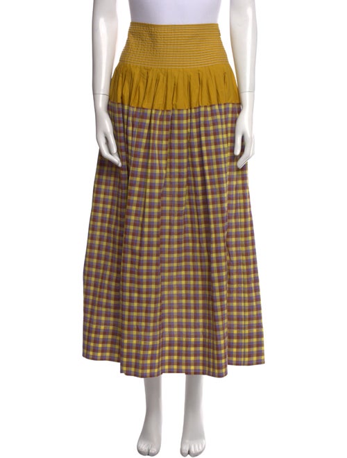 Tory Burch Plaid Print Midi Length Skirt
