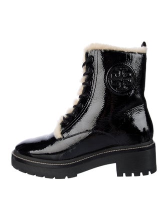 Tory Burch Patent Leather Combat Boots