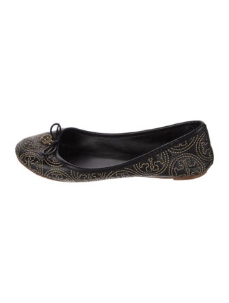 Tory Burch Leather Printed Ballet Flats