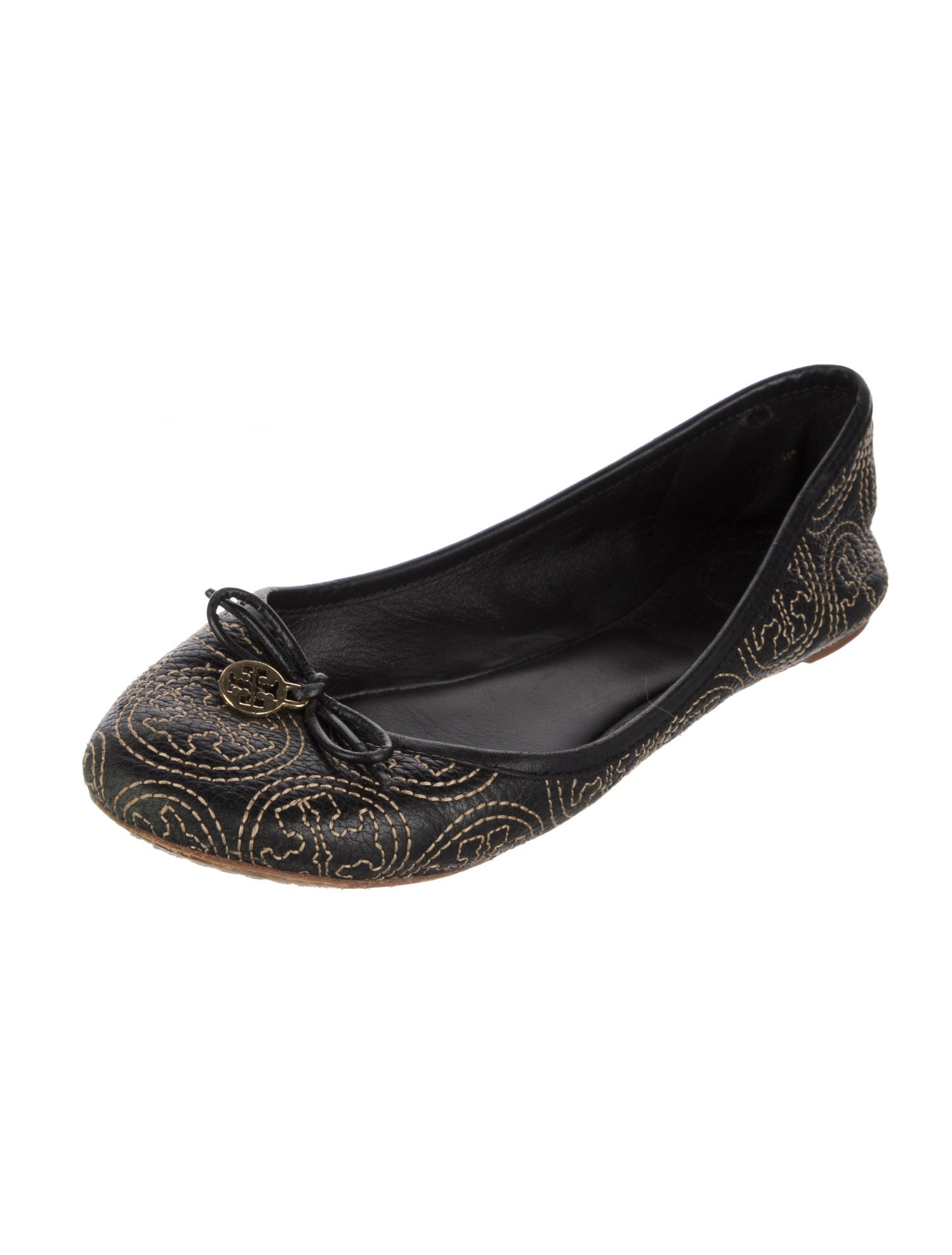 Tory Burch Leather Printed Ballet Flats