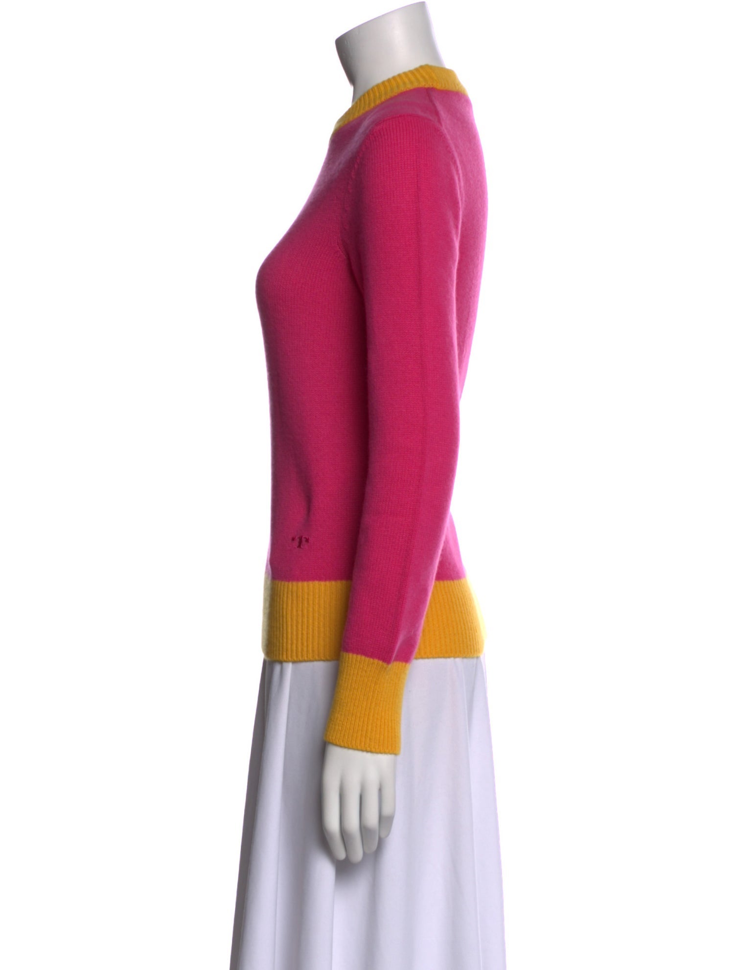 Tory Burch Cashmere Colorblock Pattern Sweater