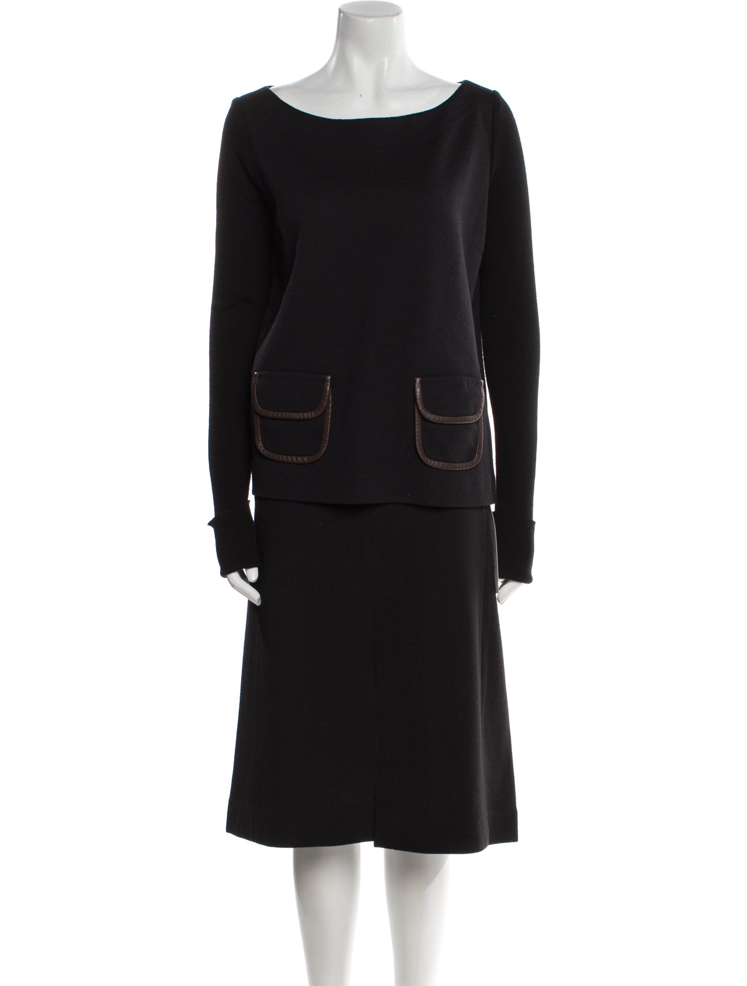 Tory Burch Leather Trim Embellishment Skirt Set