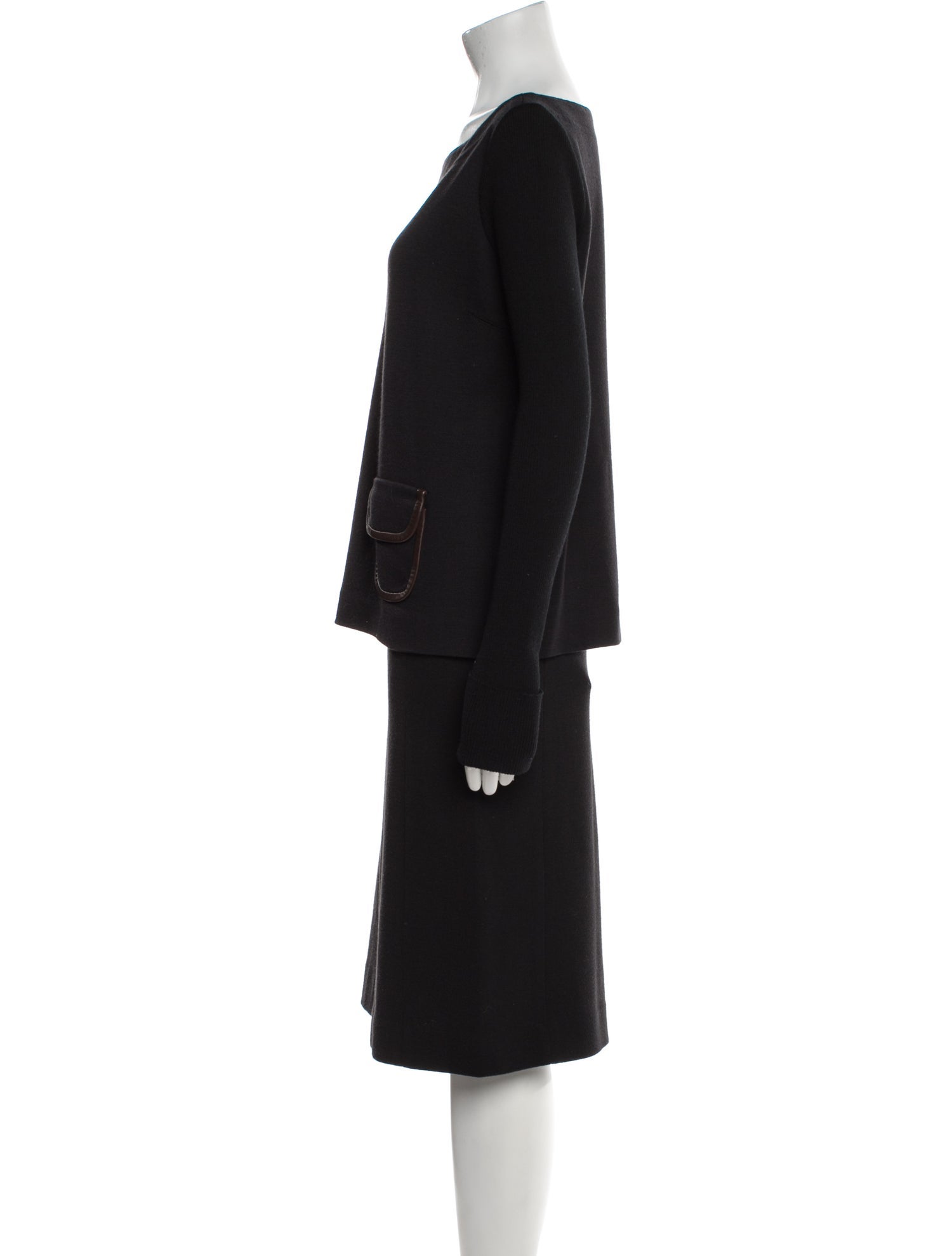 Tory Burch Leather Trim Embellishment Skirt Set