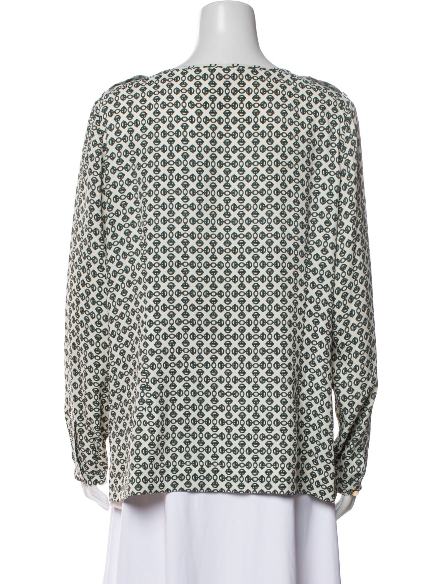 Tory Burch Printed Bateau Neckline Blouse