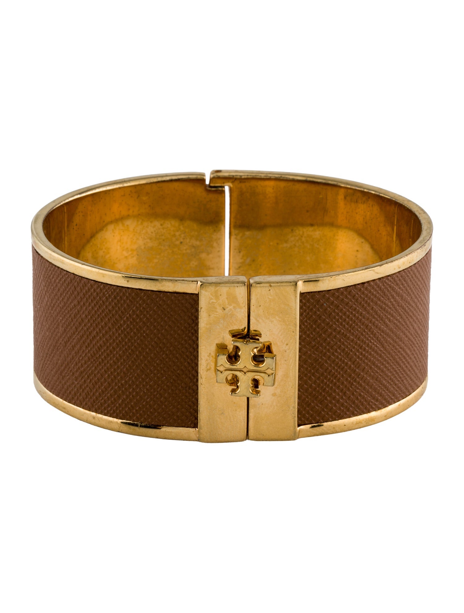 Tory Burch Leather Inlay Bangle Bracelet